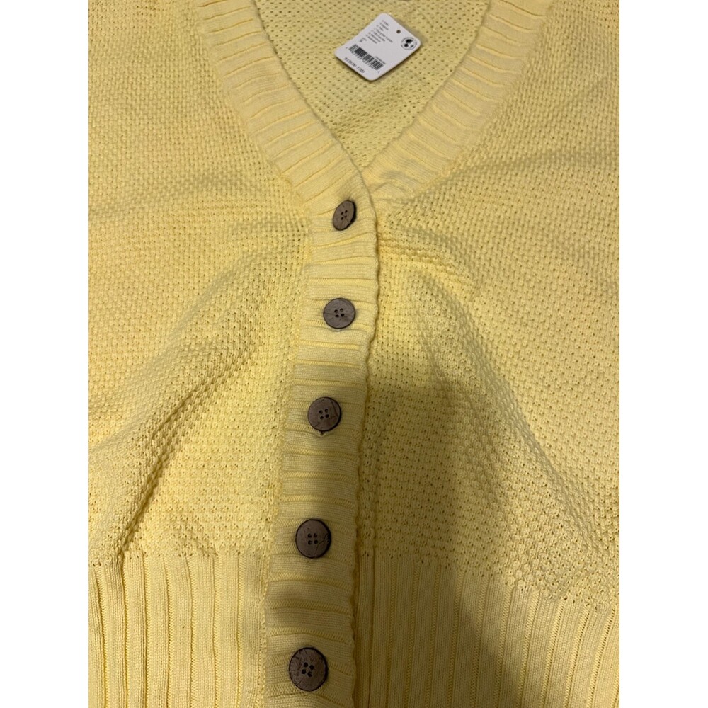 NWT FREE PEOPLE Hailee Waffle Stitch Cardigan & Pants In Yellow Tansy Sz Sm - Picture 9 of 16